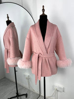 TARUXY Fuchspelz-Wollmäntel für Damen, kurzer Mantel, Bürodame, abnehmbarer, eleganter doppelseitiger Wollmantel, 2025, neue Strickjacke - flohmarkt-deutschland.shop