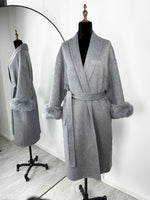 TARUXY Fuchspelz-Wollmäntel für Damen, kurzer Mantel, Bürodame, abnehmbarer, eleganter doppelseitiger Wollmantel, 2025, neue Strickjacke - flohmarkt-deutschland.shop
