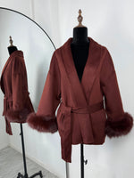 TARUXY Fuchspelz-Wollmäntel für Damen, kurzer Mantel, Bürodame, abnehmbarer, eleganter doppelseitiger Wollmantel, 2025, neue Strickjacke - flohmarkt-deutschland.shop
