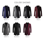 TFETTERS Casual Trench Coats Mens 2026 Solid Turn-Down Collar Woolen Coat Men Overcoat Long Jacket for Men Winter Mantel Herren - flohmarkt-deutschland.shop