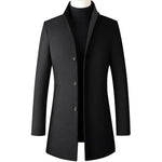 TFETTERS Casual Trench Coats Mens 2026 Solid Turn-Down Collar Woolen Coat Men Overcoat Long Jacket for Men Winter Mantel Herren - flohmarkt-deutschland.shop