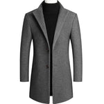 TFETTERS Casual Trench Coats Mens 2026 Solid Turn-Down Collar Woolen Coat Men Overcoat Long Jacket for Men Winter Mantel Herren - flohmarkt-deutschland.shop