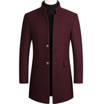 TFETTERS Casual Trench Coats Mens 2026 Solid Turn-Down Collar Woolen Coat Men Overcoat Long Jacket for Men Winter Mantel Herren - flohmarkt-deutschland.shop