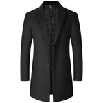 TFETTERS Casual Trench Coats Mens 2026 Solid Turn-Down Collar Woolen Coat Men Overcoat Long Jacket for Men Winter Mantel Herren - flohmarkt-deutschland.shop