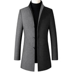 TFETTERS Casual Trench Coats Mens 2026 Solid Turn-Down Collar Woolen Coat Men Overcoat Long Jacket for Men Winter Mantel Herren - flohmarkt-deutschland.shop