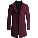TFETTERS Casual Trench Coats Mens 2026 Solid Turn-Down Collar Woolen Coat Men Overcoat Long Jacket for Men Winter Mantel Herren - flohmarkt-deutschland.shop