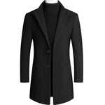 TFETTERS Casual Trench Coats Mens 2026 Solid Turn-Down Collar Woolen Coat Men Overcoat Long Jacket for Men Winter Mantel Herren - flohmarkt-deutschland.shop