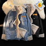 Thick Warm Lamb Fleece Lined Denim Jacket Men Winter Windbreaker Jackets Outwear Jeans Coats Male Multi-pockets Cowboy Clothing - flohmarkt-deutschland.shop