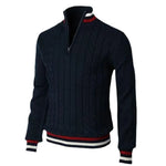 Thickened version2025 Autumn and Winter Men's Quarter-Zip Sweater Pure Cotton Mock Neck Knit Long Sleeve Pullover Sweater - flohmarkt-deutschland.shop