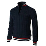 Thickened version2025 Autumn and Winter Men's Quarter-Zip Sweater Pure Cotton Mock Neck Knit Long Sleeve Pullover Sweater - flohmarkt-deutschland.shop