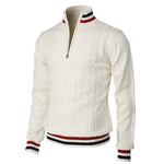 Thickened version2025 Autumn and Winter Men's Quarter-Zip Sweater Pure Cotton Mock Neck Knit Long Sleeve Pullover Sweater - flohmarkt-deutschland.shop