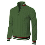 Thickened version2025 Autumn and Winter Men's Quarter-Zip Sweater Pure Cotton Mock Neck Knit Long Sleeve Pullover Sweater - flohmarkt-deutschland.shop