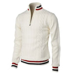 Thickened version2025 Autumn and Winter Men's Quarter-Zip Sweater Pure Cotton Mock Neck Knit Long Sleeve Pullover Sweater - flohmarkt-deutschland.shop