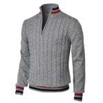Thickened version2025 Autumn and Winter Men's Quarter-Zip Sweater Pure Cotton Mock Neck Knit Long Sleeve Pullover Sweater - flohmarkt-deutschland.shop