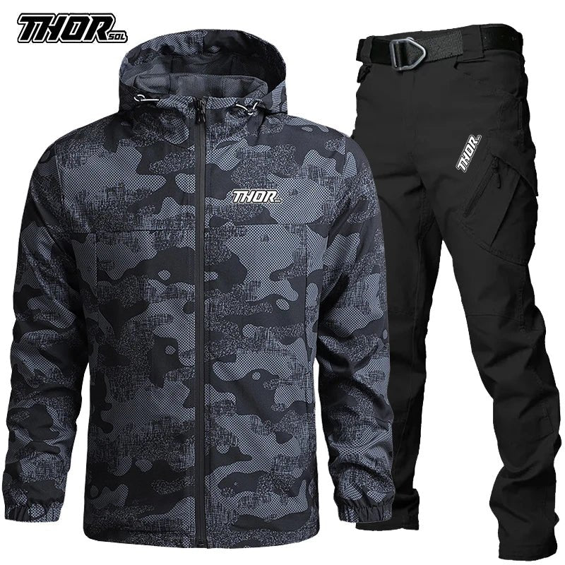 THORSOL New Cycling Kit Man 2025 Mountain Bike Clothes Off-Road Riding Bicycle Jacket MTB Trousers Outfit Radtrikot Set Herren - flohmarkt-deutschland.shop