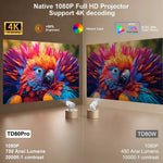 ThundeaL 4K Android Full HD Projector TD80Pro Mini Beam Projector TD80 Pro 1080P 3D Video Home Theater Projetor TD80W Upgrade - flohmarkt-deutschland.shop