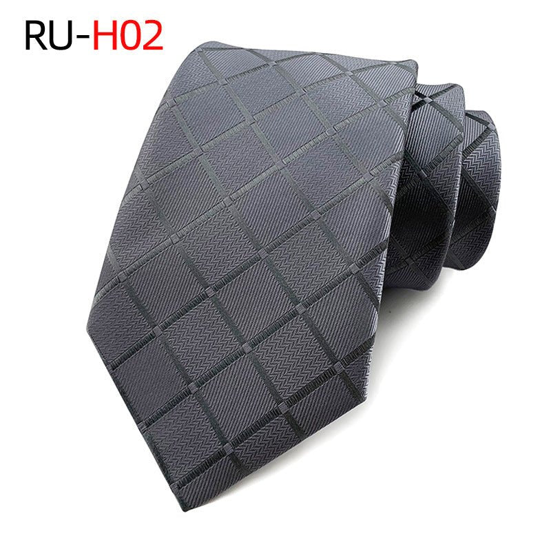 Tie Men's British Vintage Brown khaki brown Plaid Business Casual Striped Red Wedding Tie - flohmarkt-deutschland.shop