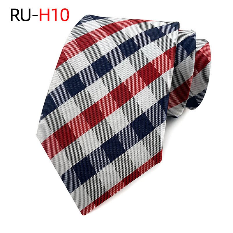 Tie Men's British Vintage Brown khaki brown Plaid Business Casual Striped Red Wedding Tie - flohmarkt-deutschland.shop