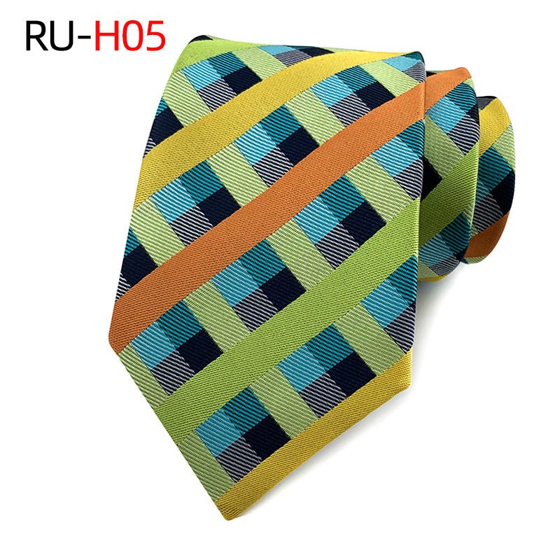 Tie Men's British Vintage Brown khaki brown Plaid Business Casual Striped Red Wedding Tie - flohmarkt-deutschland.shop