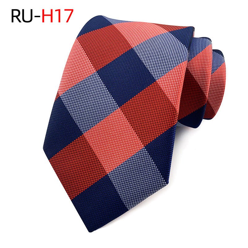 Tie Men's British Vintage Brown khaki brown Plaid Business Casual Striped Red Wedding Tie - flohmarkt-deutschland.shop