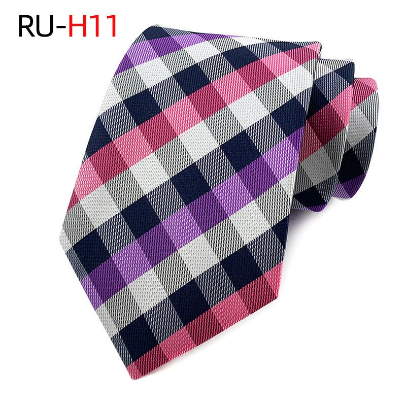 Tie Men's British Vintage Brown khaki brown Plaid Business Casual Striped Red Wedding Tie - flohmarkt-deutschland.shop