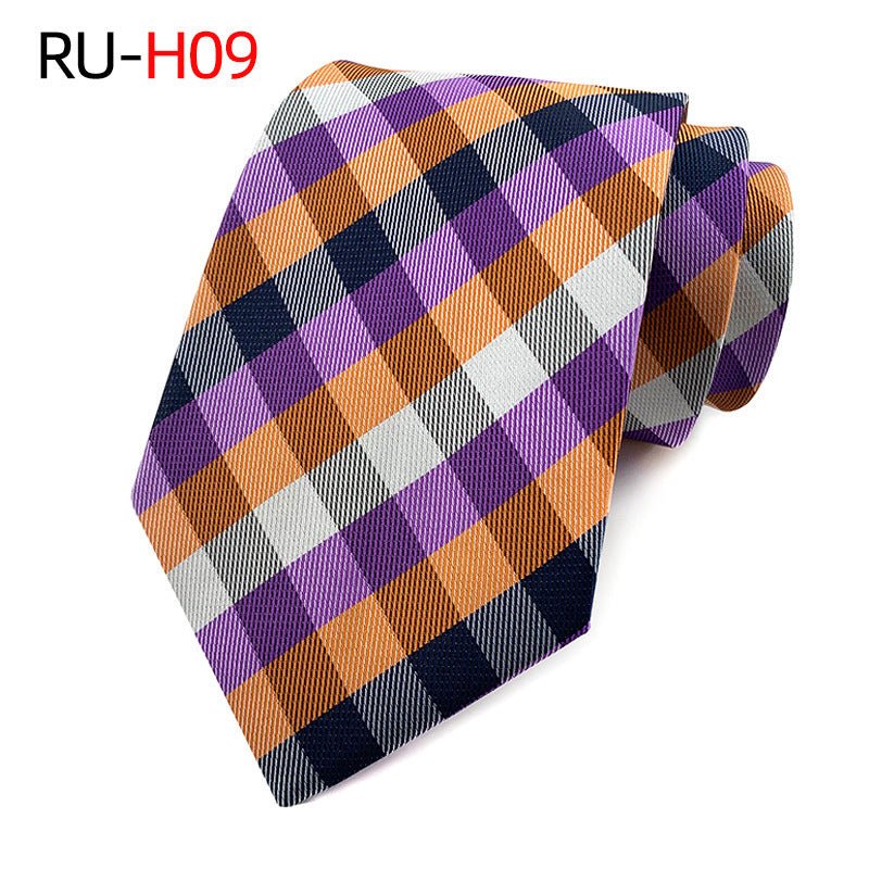 Tie Men's British Vintage Brown khaki brown Plaid Business Casual Striped Red Wedding Tie - flohmarkt-deutschland.shop