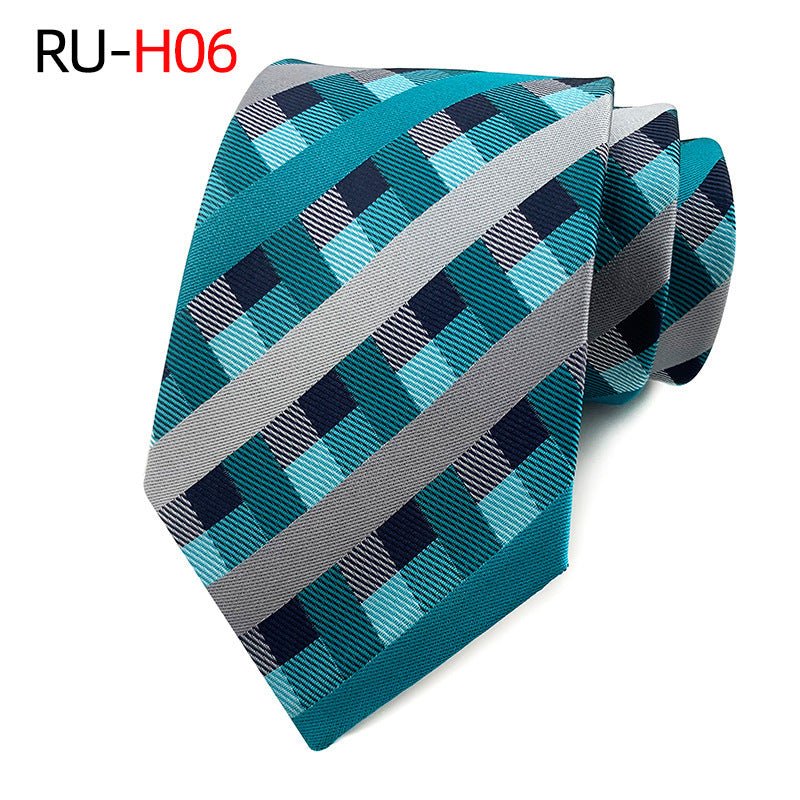 Tie Men's British Vintage Brown khaki brown Plaid Business Casual Striped Red Wedding Tie - flohmarkt-deutschland.shop