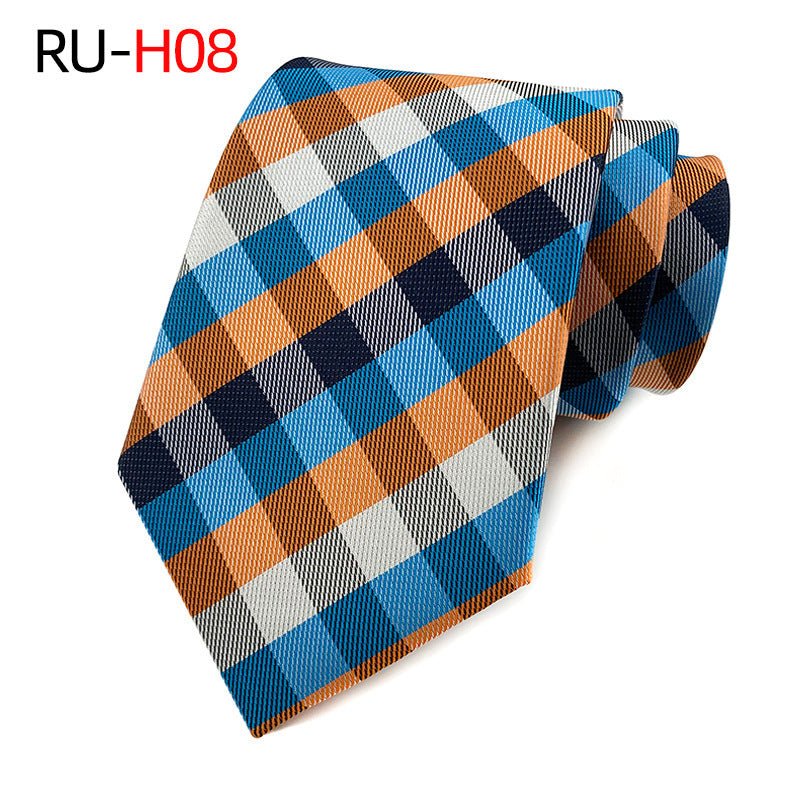 Tie Men's British Vintage Brown khaki brown Plaid Business Casual Striped Red Wedding Tie - flohmarkt-deutschland.shop