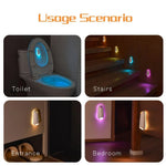 Toiletten Nachtlicht LED Bewegungssensor RGB wiederaufladbar Bad - flohmarkt-deutschland.shop