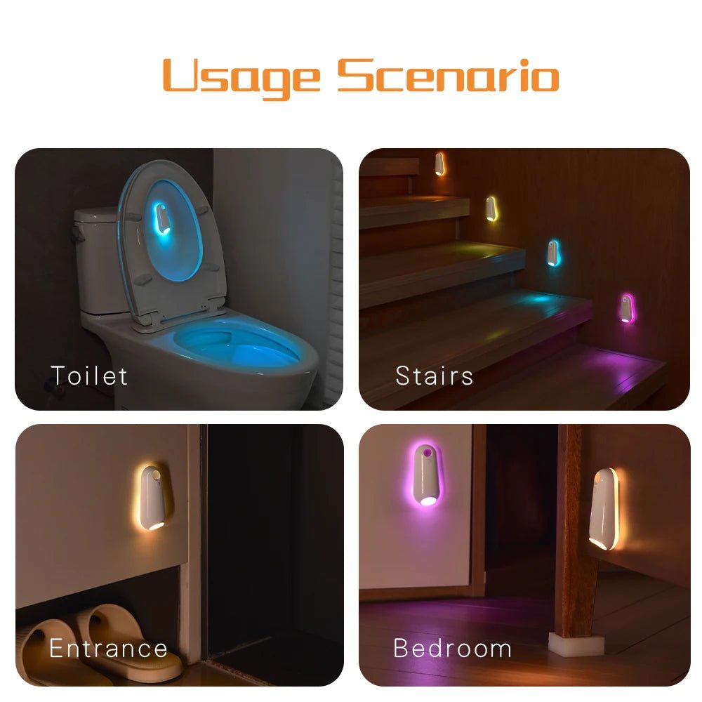 Toilettenschüssel Nachtlicht RGB 7 Farben Bewegungssensor LED Bad - flohmarkt-deutschland.shop