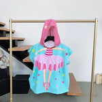 Towel Poncho Kids Cartoon Hooded Cloak Unicorn Microfiber Beach Towel Children Swimming Bath Towel Robe Baby Boys Girls Bathrobe - flohmarkt-deutschland.shop