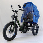 Transportfahrzeug Fahrrad 2024 Elektrisches 3-Rad-Trike Fatbike Dreirad Elektrisches Lastenfahrrad mit Überdachung - flohmarkt-deutschland.shop