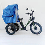 Transportfahrzeug Fahrrad 2024 Elektrisches 3-Rad-Trike Fatbike Dreirad Elektrisches Lastenfahrrad mit Überdachung - flohmarkt-deutschland.shop