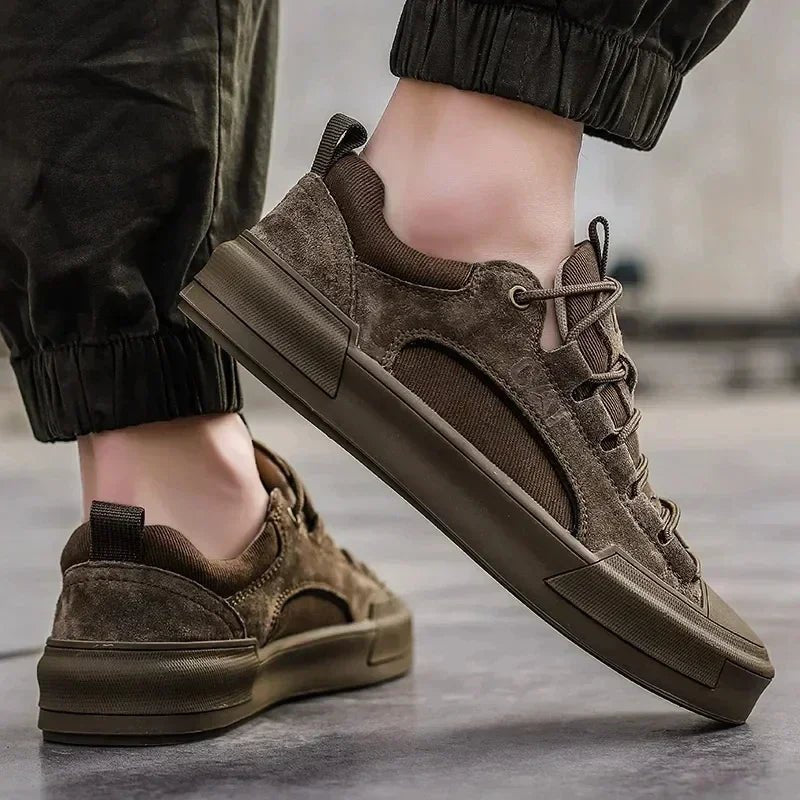 Trend männer Casual Leder Schuhe 2023 Neue Schuhe für Männer High-top Schwarz Casual Männlichen Turnschuhe Plattform S 2023 neue Tenis Masculino - flohmarkt-deutschland.shop
