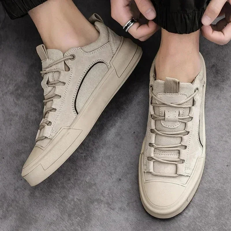Trend männer Casual Leder Schuhe 2023 Neue Schuhe für Männer High-top Schwarz Casual Männlichen Turnschuhe Plattform S 2023 neue Tenis Masculino - flohmarkt-deutschland.shop
