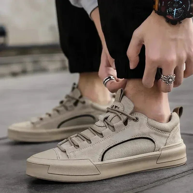 Trend männer Casual Leder Schuhe 2023 Neue Schuhe für Männer High-top Schwarz Casual Männlichen Turnschuhe Plattform S 2023 neue Tenis Masculino - flohmarkt-deutschland.shop