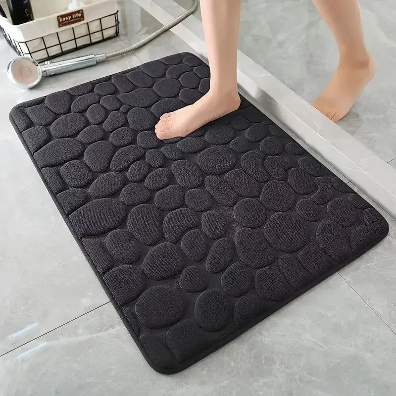 TrendMat Cobblestone 3D Badvorleger - Antirutsch Memory Foam Komfort Waschbar Schnelltrocknend - flohmarkt-deutschland.shop