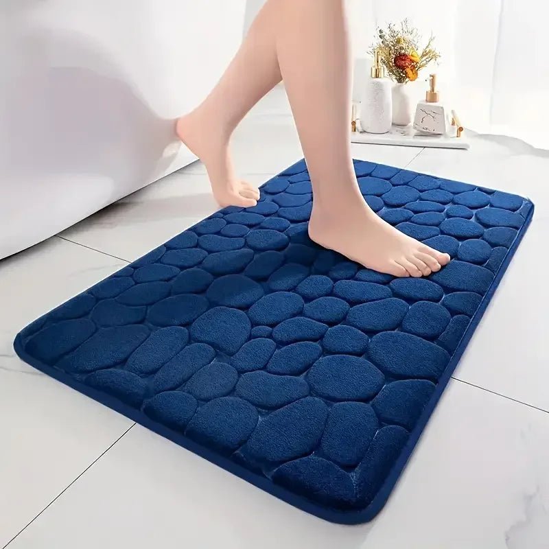 TrendMat Cobblestone 3D Badvorleger - Antirutsch Memory Foam Komfort Waschbar Schnelltrocknend - flohmarkt-deutschland.shop