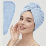 Unifarben Haar Handtuch Kappe Texturiert - Absorbierendes Haarhandtuch Mit Knopfverschluss Für Frauen - flohmarkt-deutschland.shop