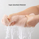 Unifarben Haar Handtuch Kappe Texturiert - Absorbierendes Haarhandtuch Mit Knopfverschluss Für Frauen - flohmarkt-deutschland.shop