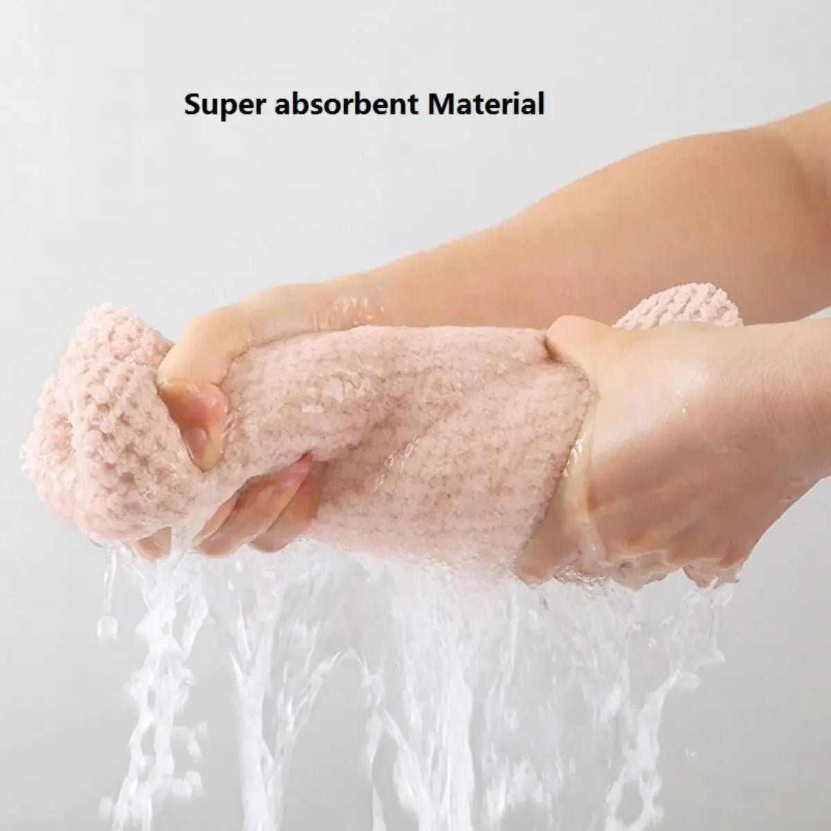 Unifarben Haar Handtuch Kappe Texturiert - Absorbierendes Haarhandtuch Mit Knopfverschluss Für Frauen - flohmarkt-deutschland.shop