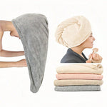 Unifarben Haar Handtuch Kappe Texturiert - Absorbierendes Haarhandtuch Mit Knopfverschluss Für Frauen - flohmarkt-deutschland.shop