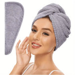 Unifarben Haar Handtuch Kappe Texturiert - Absorbierendes Haarhandtuch Mit Knopfverschluss Für Frauen - flohmarkt-deutschland.shop