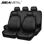 Universal Car Seat Cover Set PU Leather Vehicle Cushion Full Surrounded Protector Pad Anti-Scratch Fit Sedan Suv Pick-up Truck - flohmarkt-deutschland.shop