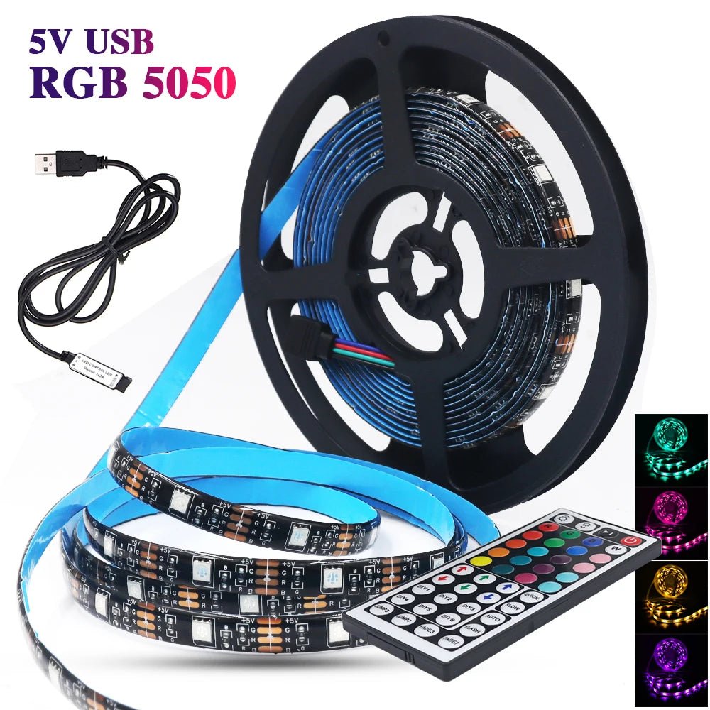 USB RGB LED Streifen 5V TV Hintergrundbeleuchtung 1-5m Zimmer Deko - flohmarkt-deutschland.shop