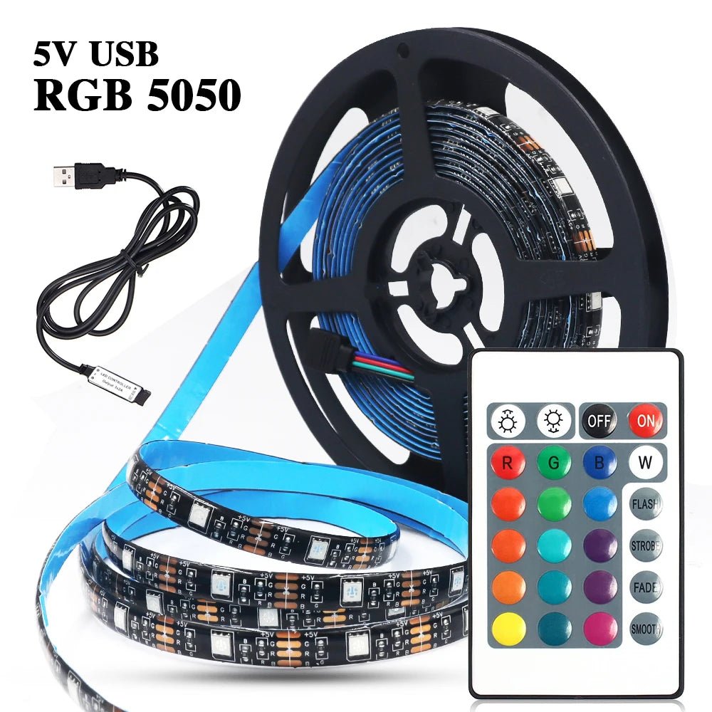 USB RGB LED Streifen 5V TV Hintergrundbeleuchtung 1-5m Zimmer Deko - flohmarkt-deutschland.shop