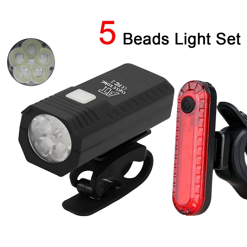 USB wiederaufladbares Fahrradlicht, Frontlicht, rotes Rücklicht, einfach zu installieren, 3 Modi, Fahrradzubehör für das Fahrrad - flohmarkt-deutschland.shop
