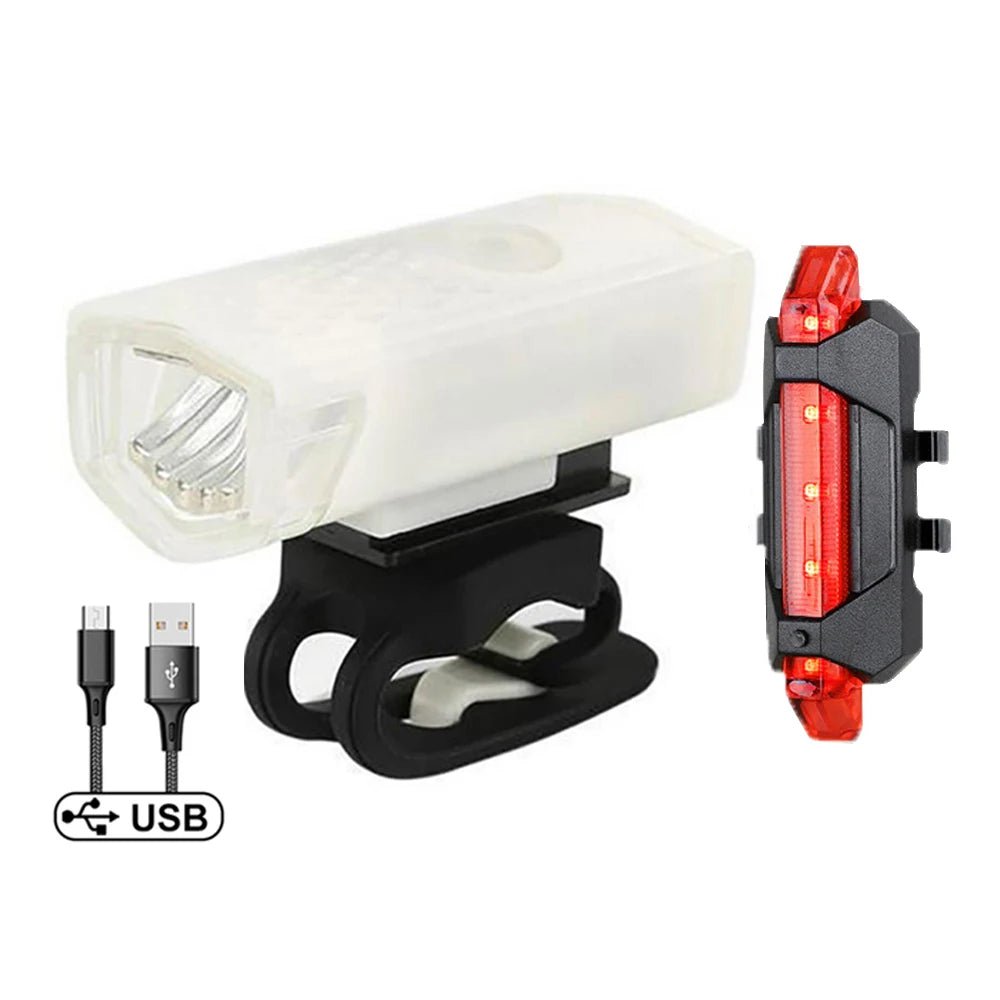 USB wiederaufladbares Fahrradlicht, Frontlicht, rotes Rücklicht, einfach zu installieren, 3 Modi, Fahrradzubehör für das Fahrrad - flohmarkt-deutschland.shop