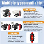 USB wiederaufladbares Fahrradlicht, Frontlicht, rotes Rücklicht, einfach zu installieren, 3 Modi, Fahrradzubehör für das Fahrrad - flohmarkt-deutschland.shop