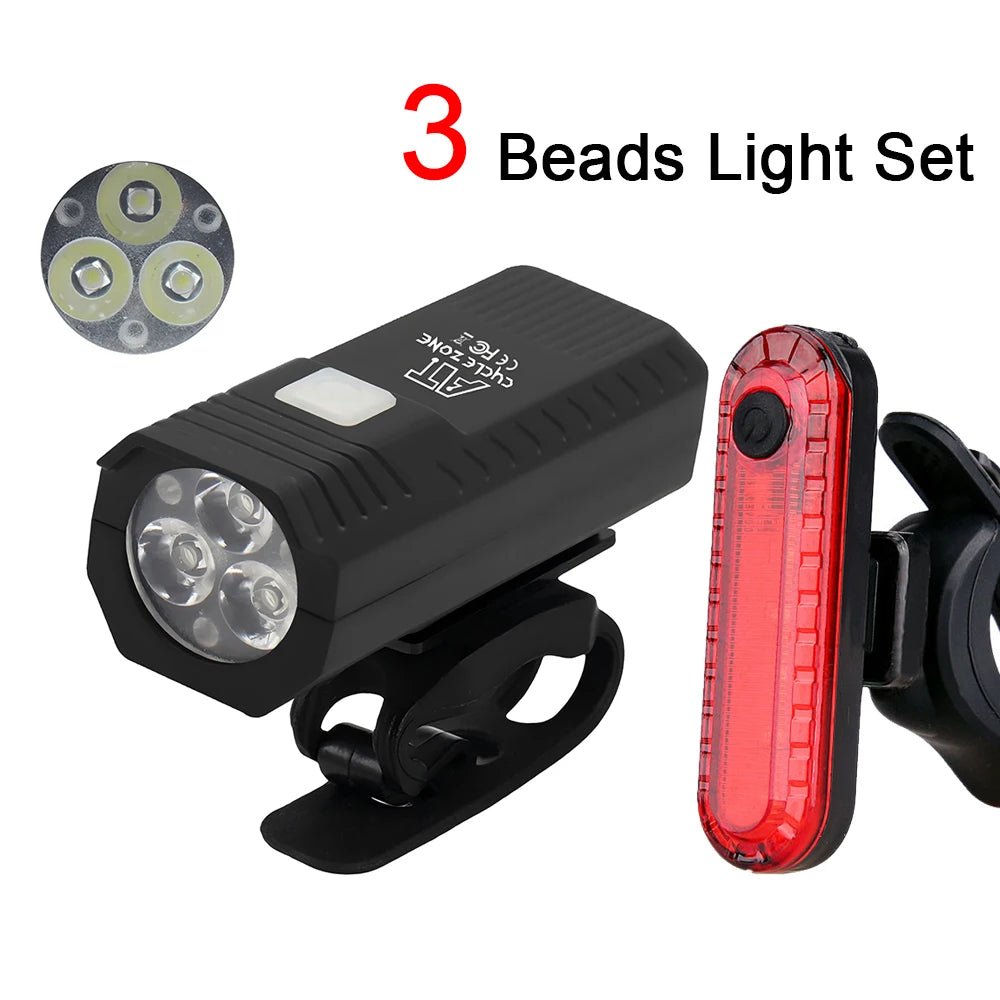 USB wiederaufladbares Fahrradlicht, Frontlicht, rotes Rücklicht, einfach zu installieren, 3 Modi, Fahrradzubehör für das Fahrrad - flohmarkt-deutschland.shop
